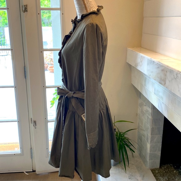 Kate Spade Broome Street Ruffled Ilive Poplin Shirtdress Size Medium - Picture 9 of 15